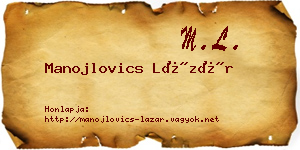 Manojlovics Lázár névjegykártya